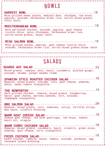 lunch:dinner menu 3