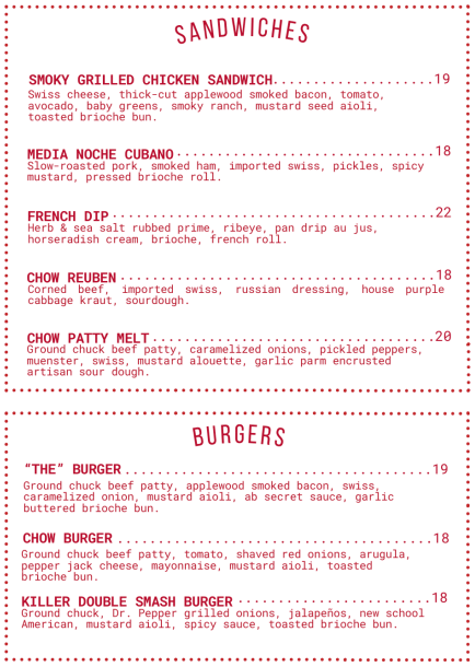 lunch:dinner menu 4