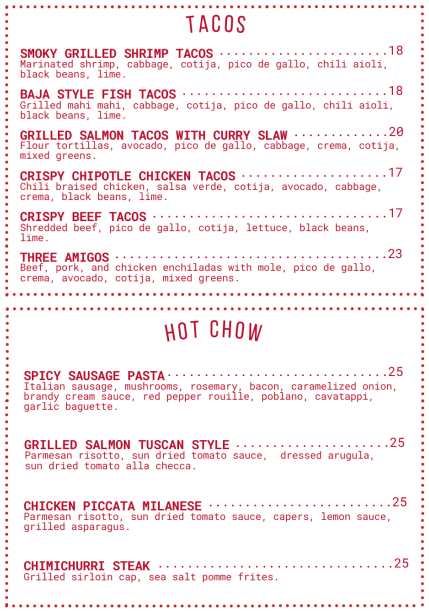 lunch:dinner menu 6